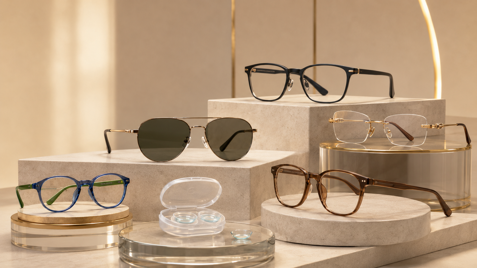 Luxury eyewear product collection at Pure Optics