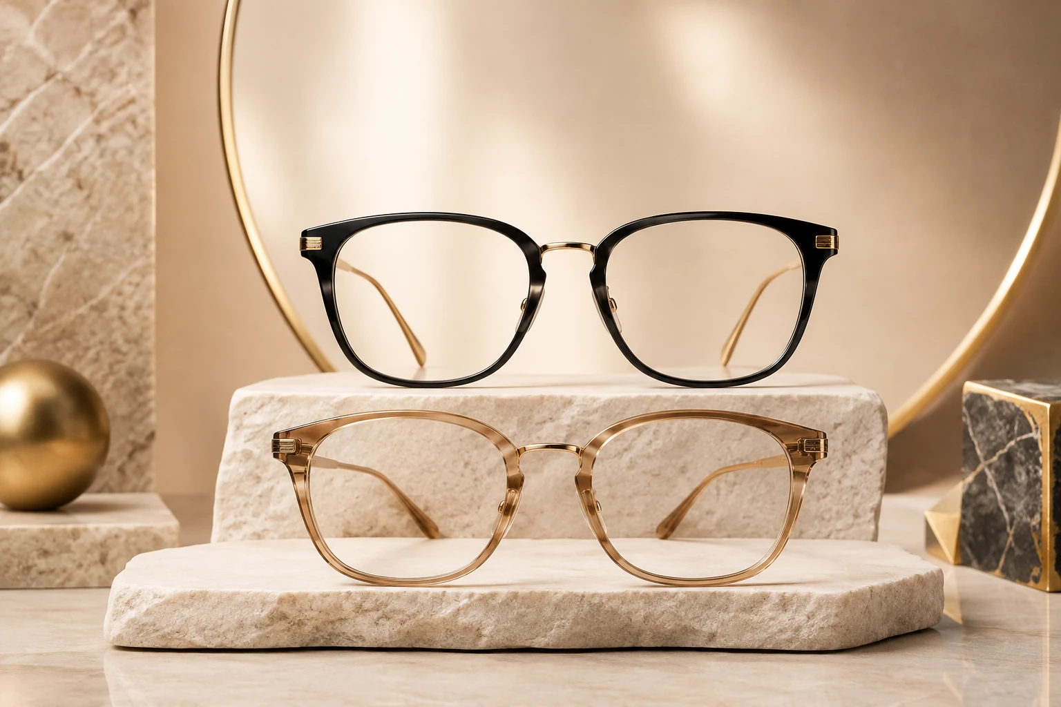 Multiple optical frame styles shown to represent lens compatibility at Pure Optics.